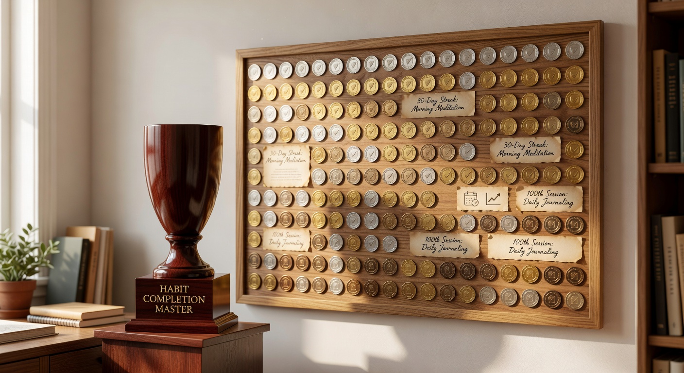 Person celebrating habit tracking achievements