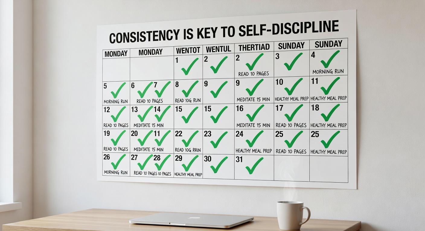 Habit tracking calendar showing monthly consistency